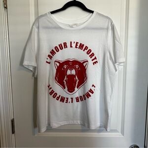 H&M White Graphic Crewneck Tee